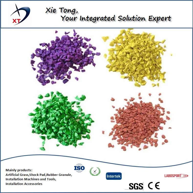 Les granules EPDM de couleur de la sécurité pour le fitness des revêtements de sol en caoutchouc