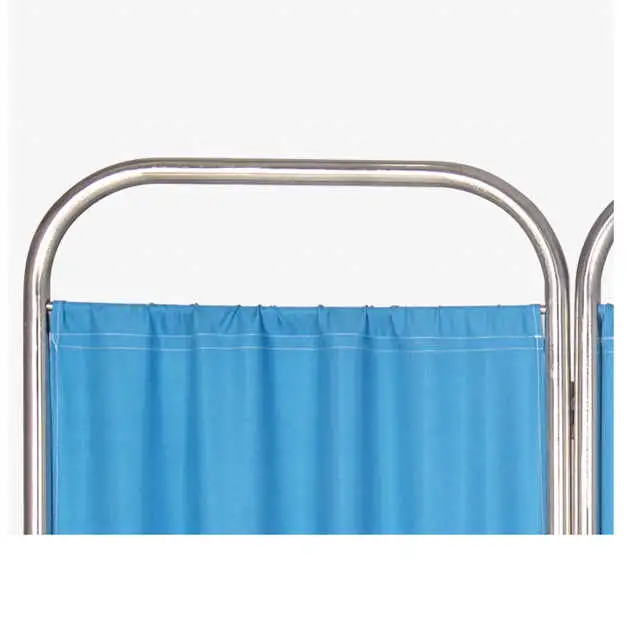 Economic Hospital Furniture Bed Curtain Stainless Steel Foldable Ward Screen with Casters