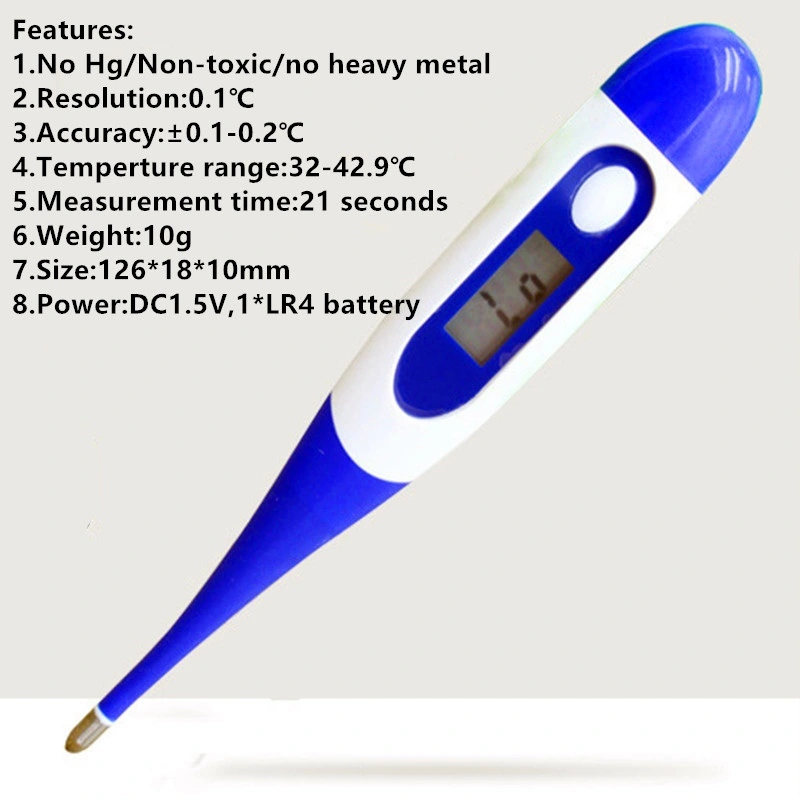 Ce Approved Cheap Price Waterproof Flexible Digital LCD Electronic Thermometer