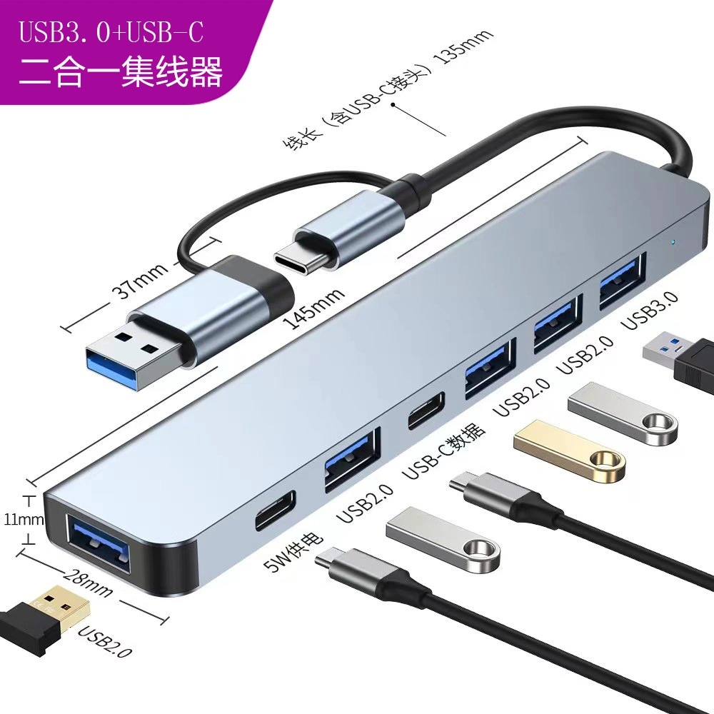 Splitter 4 puertos USB3.0 Hub con 1,2 m de cable largo