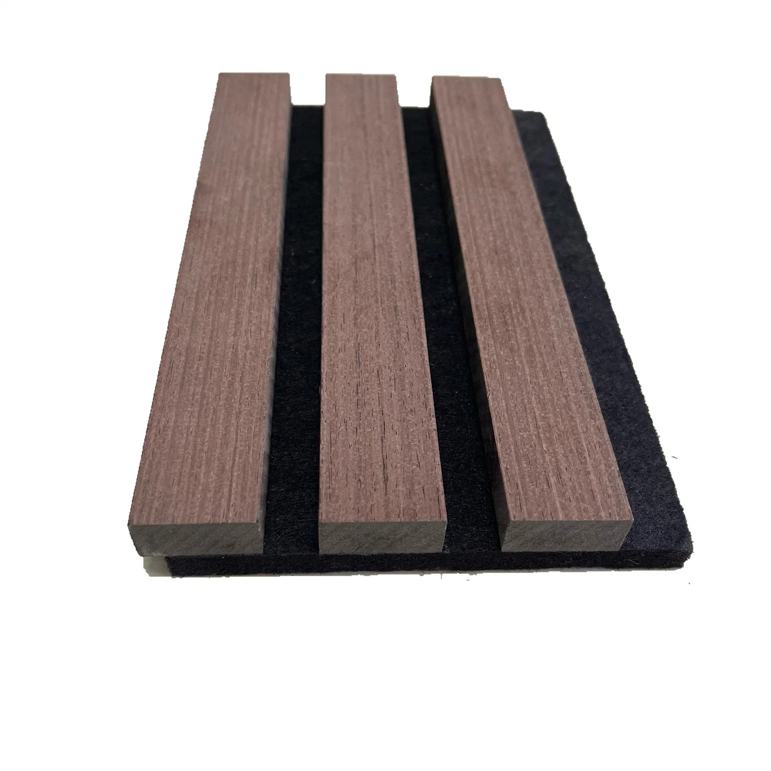 Wall Slat Panel Wood Surface with Pet Black Felt Backing Acoustic Panel