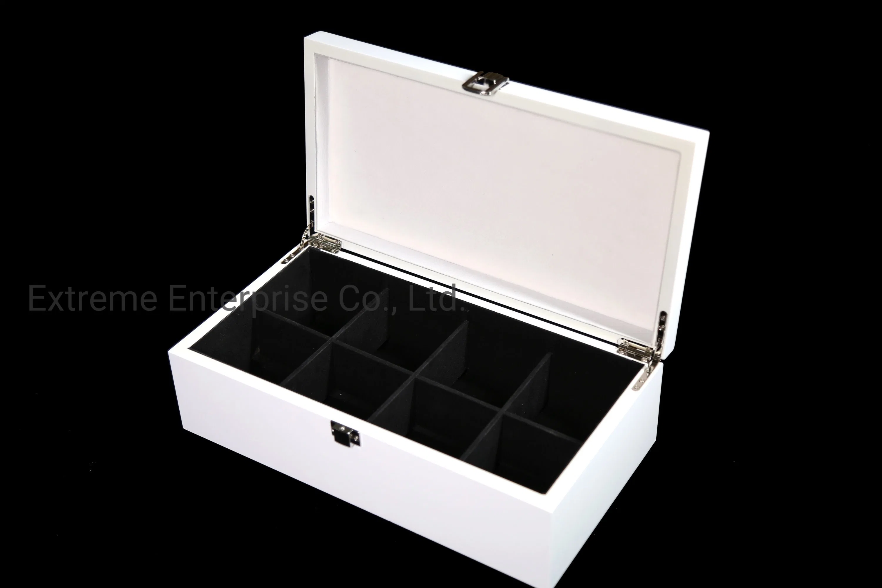 Nicely Crafted Wooden Tea Gift Packaging Box Tea Bags Storage Boxes with 8 Compartment
