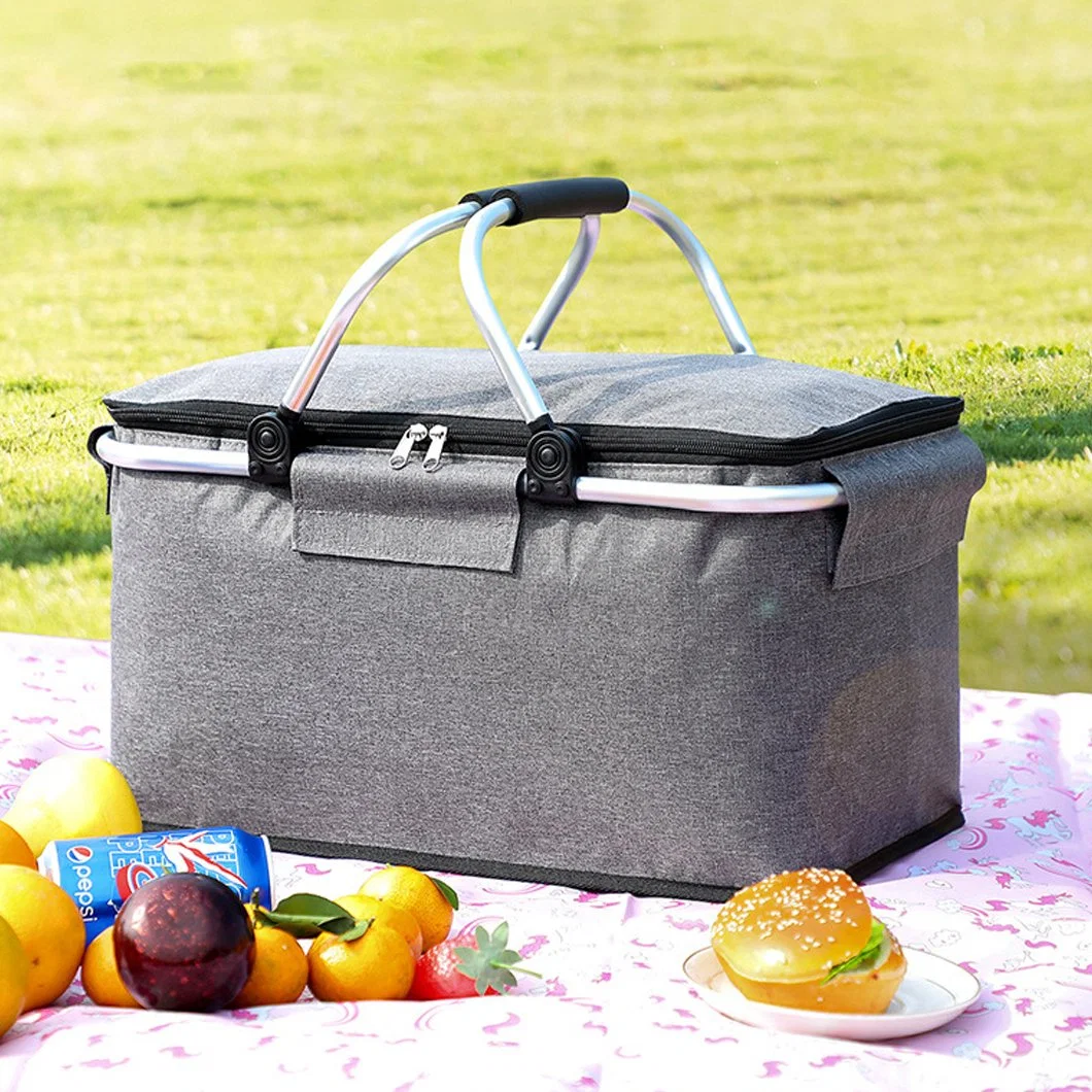 Comercio al por mayor aislamiento hermético Plegable Portátil bolso del refrigerador para ir de compras cesta de picnic Camping