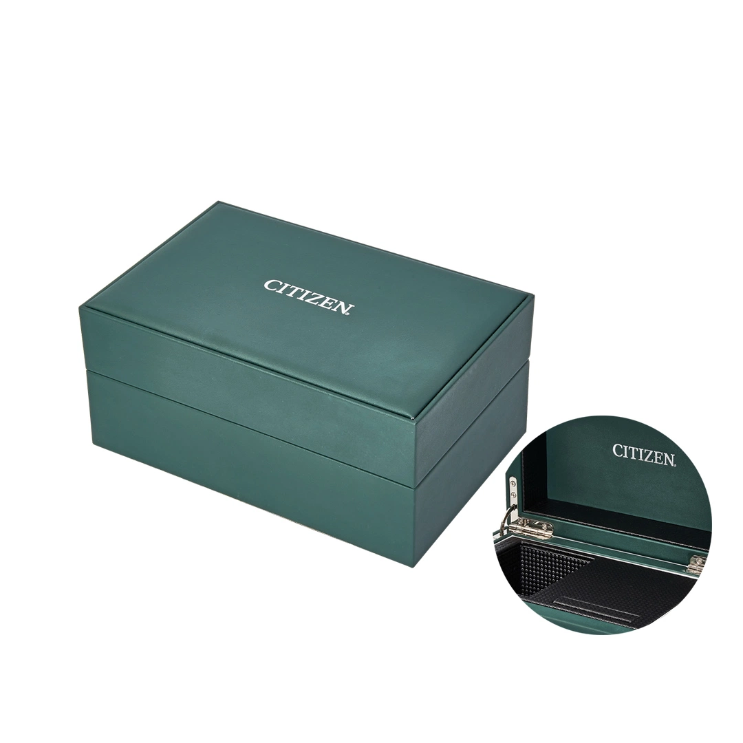 Tamaño personalizado de cuero auténtico MDF Cuadro Ver joyas verde Avanzada Caja de regalo