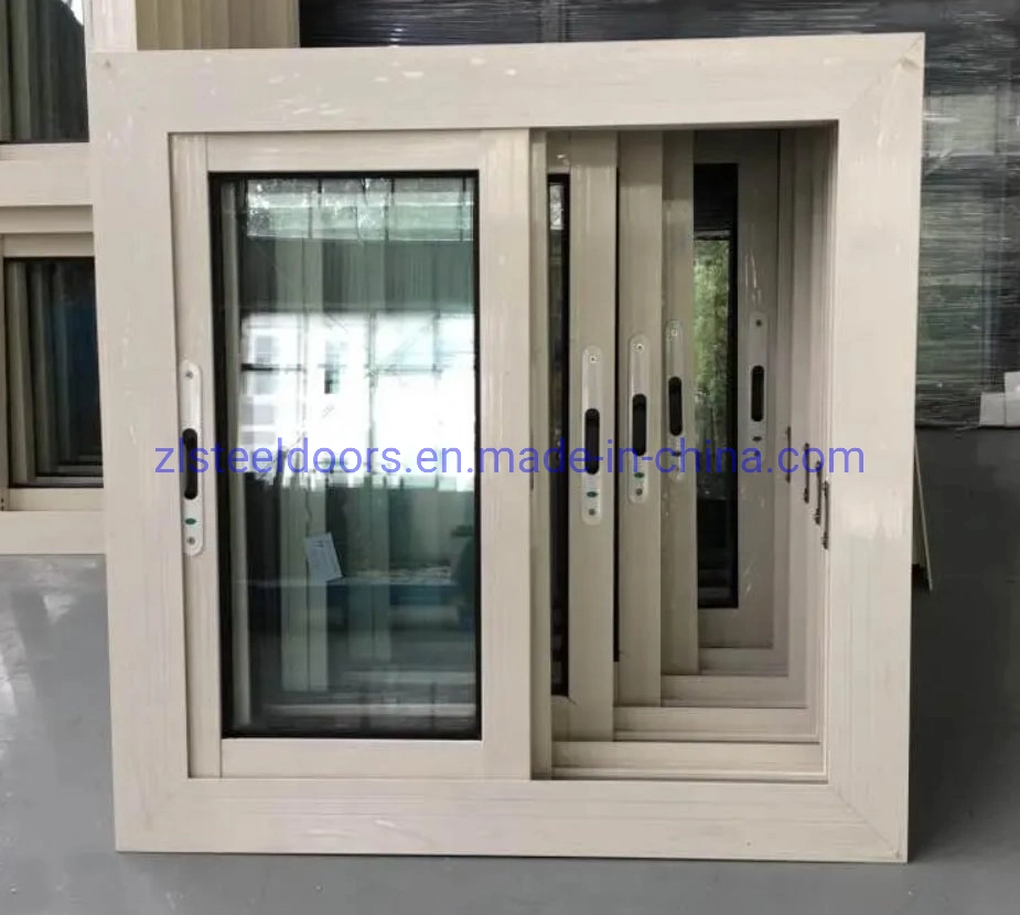 China Supplier Double Glazed UPVC PVC Sliding Windows with Grilled Design and Mosquito Net for House Windows