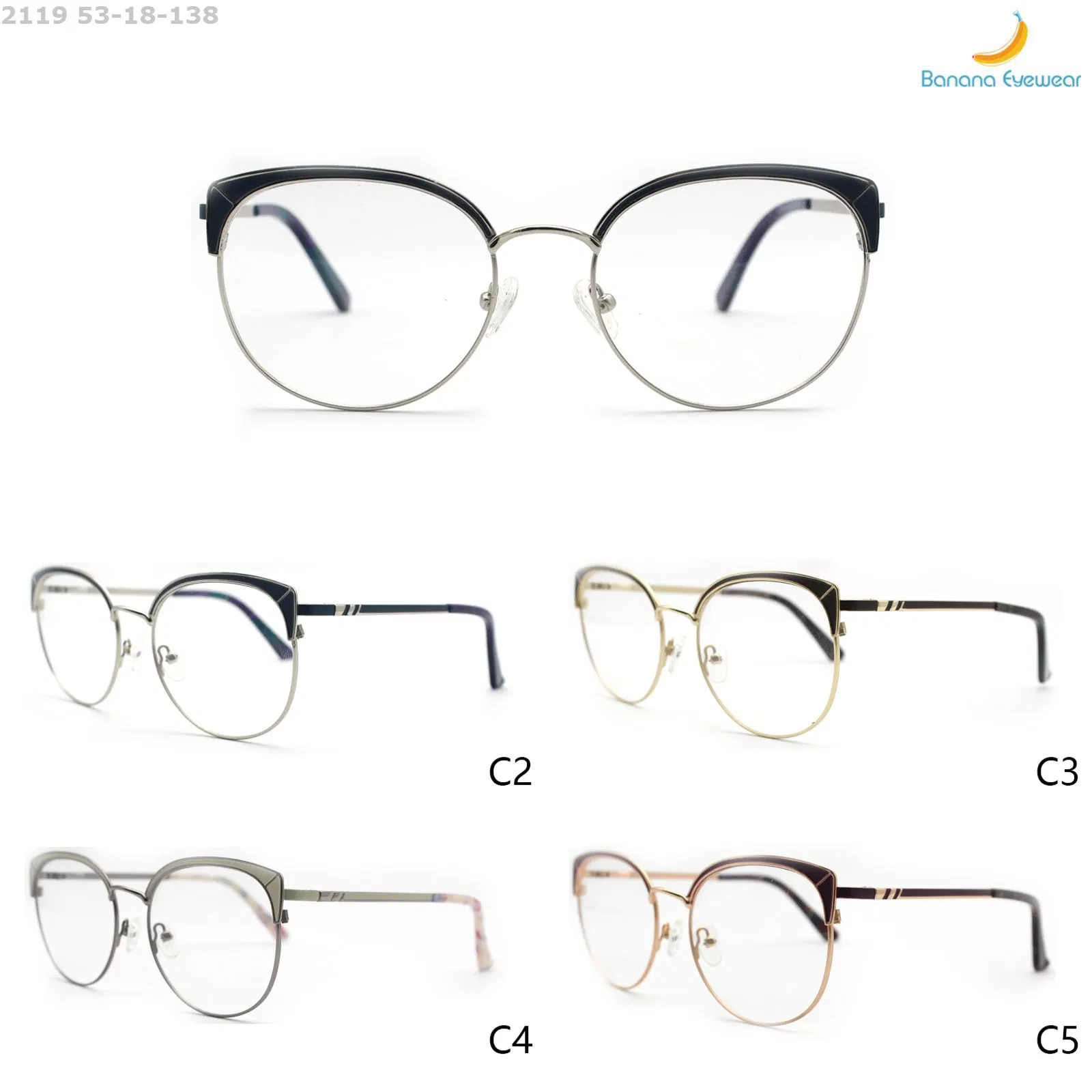 Hot Sell Eyeblow Style Cat Eye Promotion Metal Eyeglasses Ready to Ship Goods