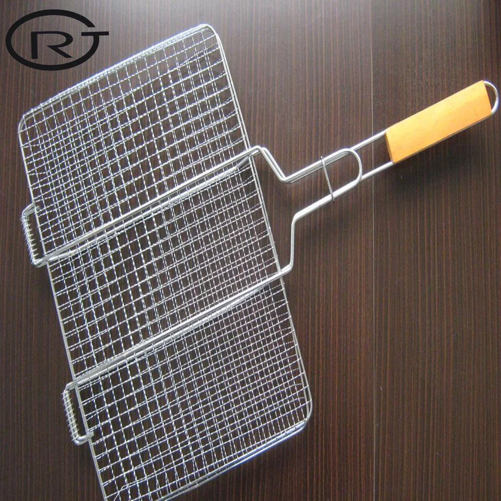 BBQ Net Tube Rolling Grilling Basket Stainless Steel Wire Mesh Cylinder Grill Basket