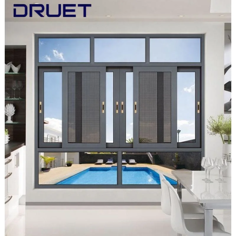 Us Hot Selling Double Glazed Factory Price UPVC/PVC Hurricane Impact Sliding Low-E Glass Aluminium Single/Double Hung Window