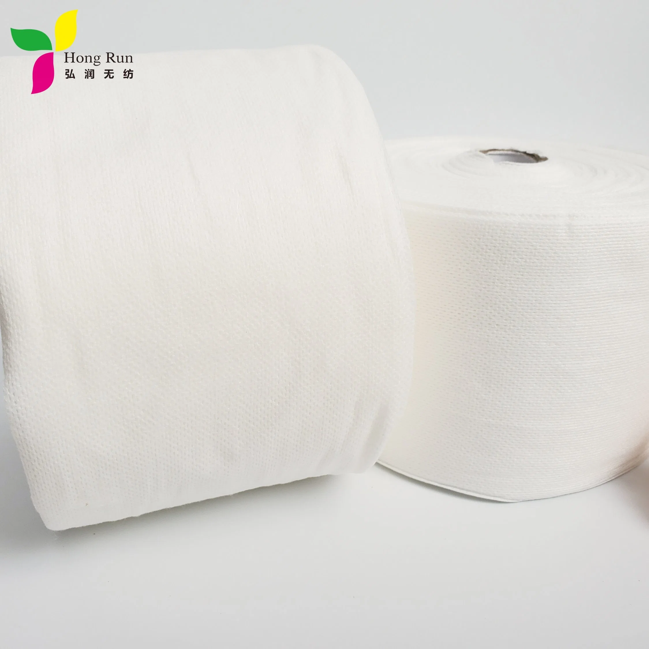 Plain Grain Disposable Nonwoven Cosmetic Use Dry Face Towel Tissue in Rolls