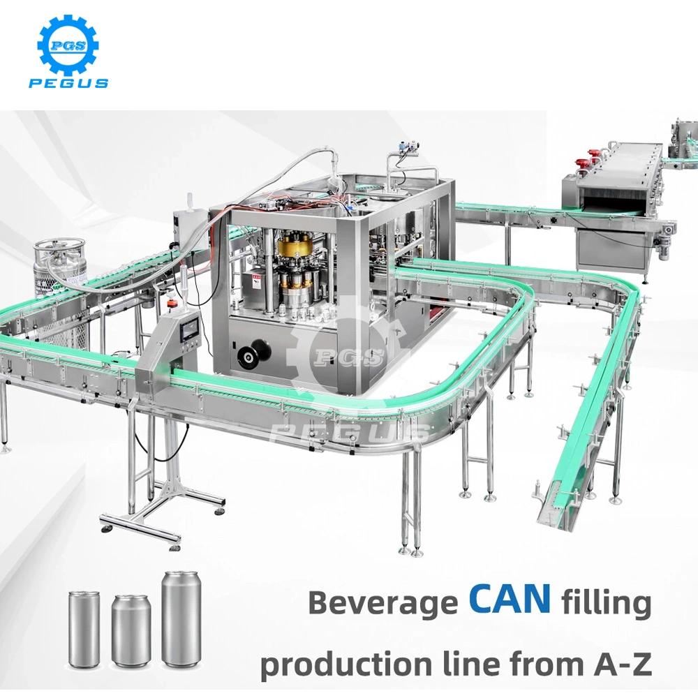 Whole Line Automatic Pet Aluminum Tin Can Filling Sealing Machine for Beer Carbonated Beverage Juice Soda Water Soft Drink