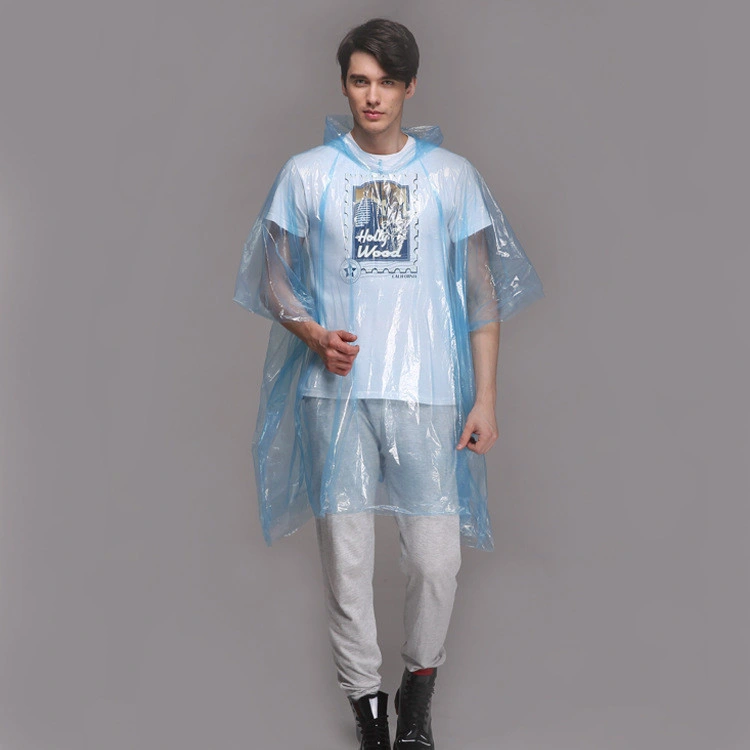 Capa impermeable transparente desechable de PE RPE-054