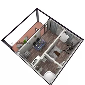 Cheap Prefab 2 Bedroom House Prefabricated Modular Movable Houses Modern Villa Fast Build Container Tiny Home/Apartment Cabins for Labor Camp/Hotel/Office