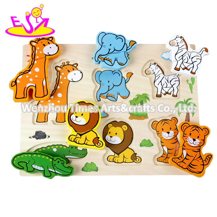 Nuevos Juegos de Puzzle de animales de madera para niños más calientes para la educación W14D032