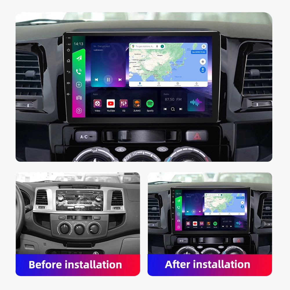 Jmance Car Linux Radio HD Navigation Video 10,1 Zoll Android 1+16GB WiFi BT für Toyota Fortuner Hilux 2005