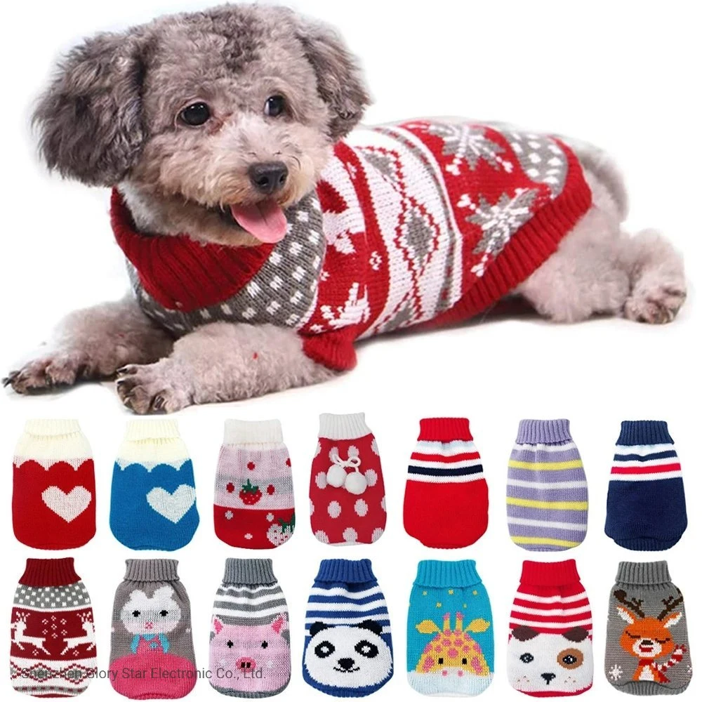 Christmas Winter Cartoon Pet Accessories Sweater Cat Dog Clothes