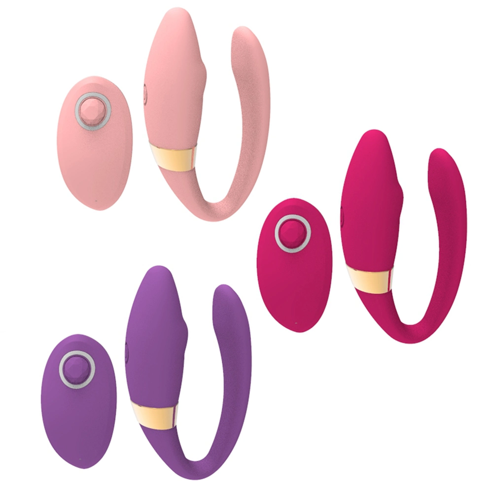 Vibrador flexible de doble cabeza hembra estimulación de punto G Vibrador Salto de huevo inalámbrico Vibrador portátil con mando a distancia