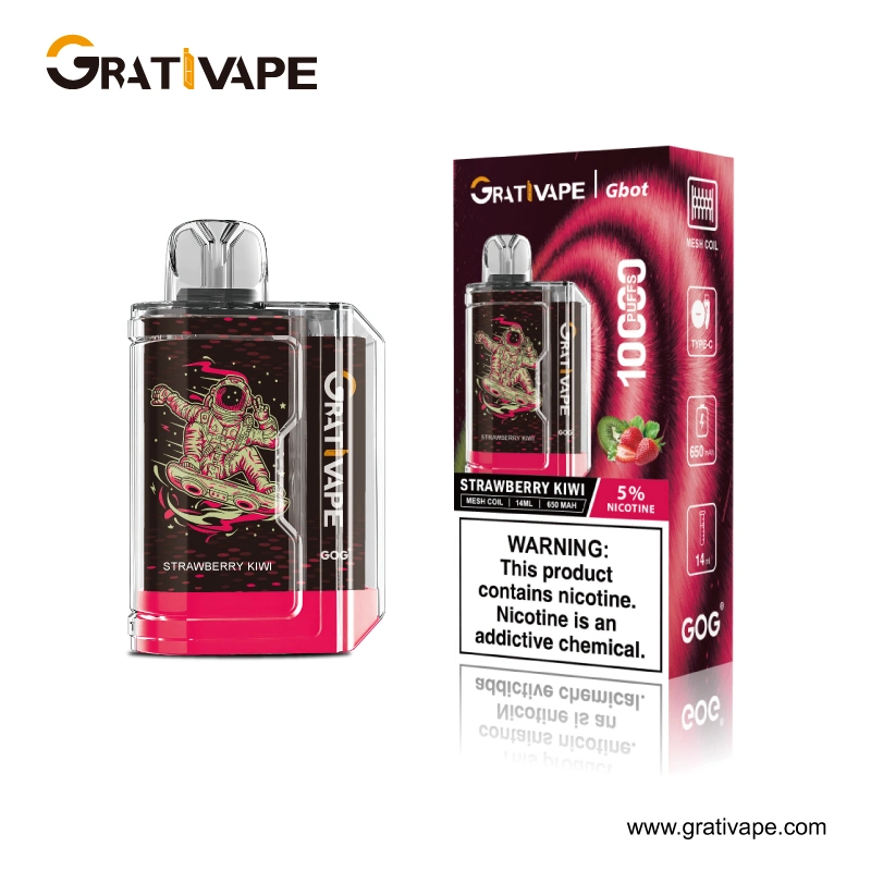 Venta en caliente en EE.UU. Grativape Gbot 10000 Puffs Kit desechable 5% nicotina con 10 sabores VAPE desechable