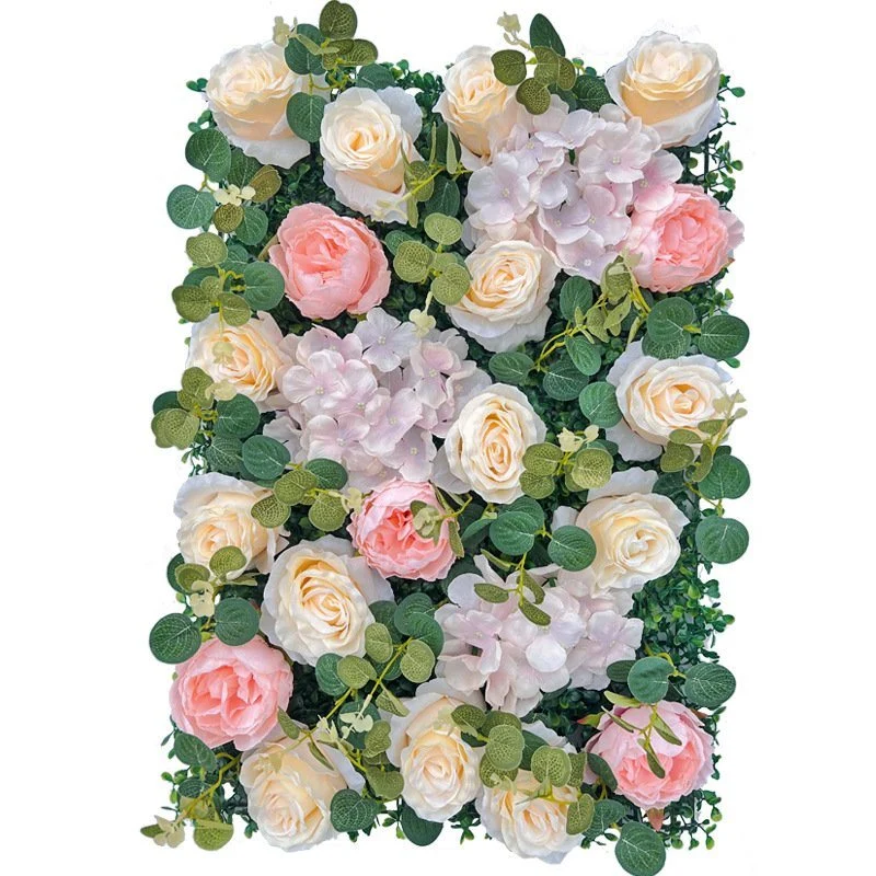 40*60cm Silk Rose Artificial Flower Wall Panels for Backdrop Wedding Wall