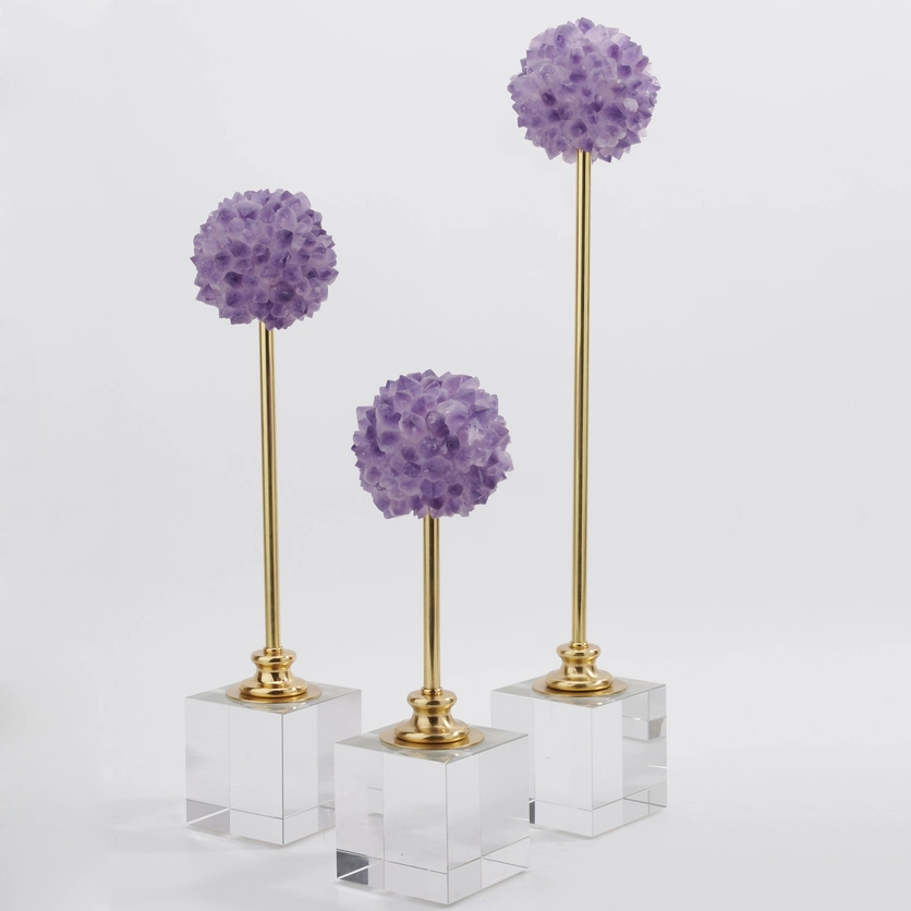 Simple Modern Natural Amethyst Flower Ball Home Furnishings Trending Fashion Accessories