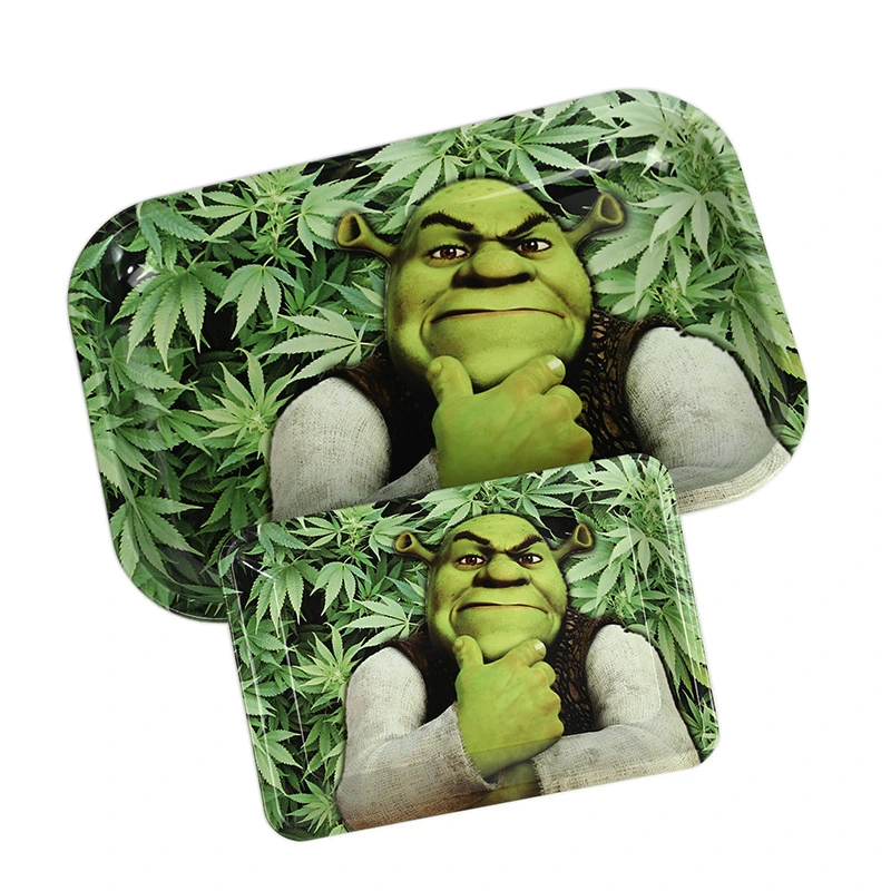 Großhandel Custom High Quality Rauchen Zubehör Metall Zinn Square Blank Rolltablett Sublimation 3D Magnetische Deckel Rolltablett für Weed Sätze