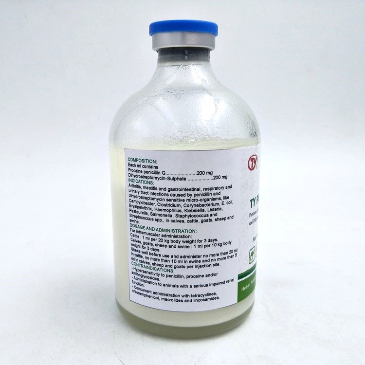 La procaïne pénicilline G la dihydrostreptomycine Sulfate 20 d'injection : 20 BPF des médicaments vétérinaires pour l'usine de traitement d'E. Coli Campylobacter Clostridium Corynebacterium