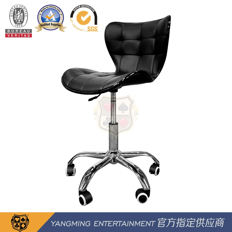 Baccarat Dragon Tiger Poker Table Customized Black Lifting Pulley Dealer Licensing Chair Ym-Dk03