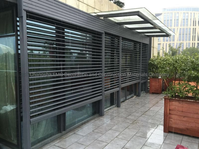 Exterior Wooden Color Sun Louver and Shutter Rolling Gate