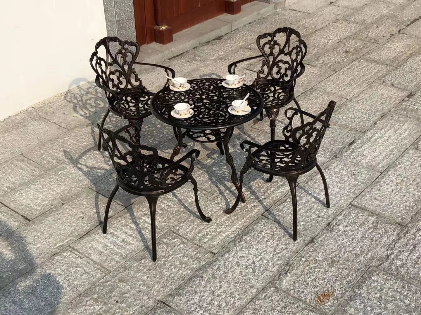 Balcony Furniture Combination Outdoor Waterproof Sunscreen Cast Aluminum Leisure Outdoor Courtyard Courtyard Outside The Home