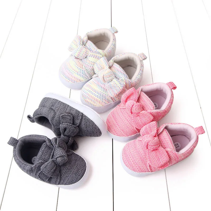 Spring and Autumn New Knitted 0-1 Year Old Baby Princess Soft Shoes