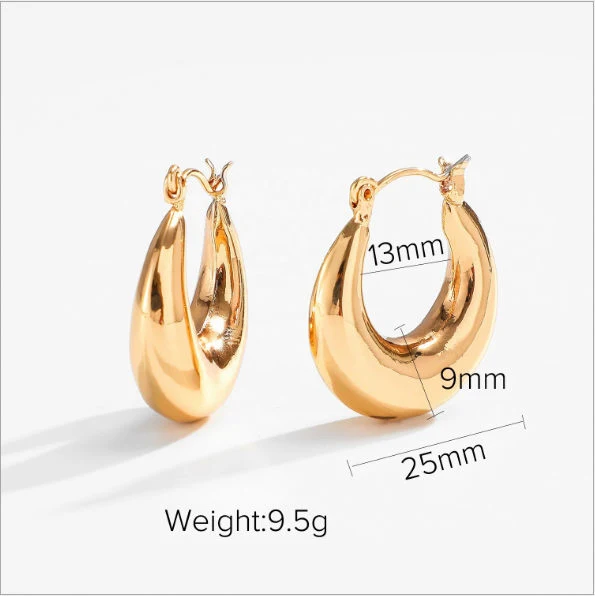 Hersteller Custom Hochwertiger Schmuck Gold Hoops, Ohrringe, Ohrringe Hoops