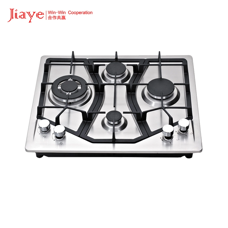 Jiaye Hot Sale construit en 4 brûleurs cuisinière à gaz avec dispositif de flamme