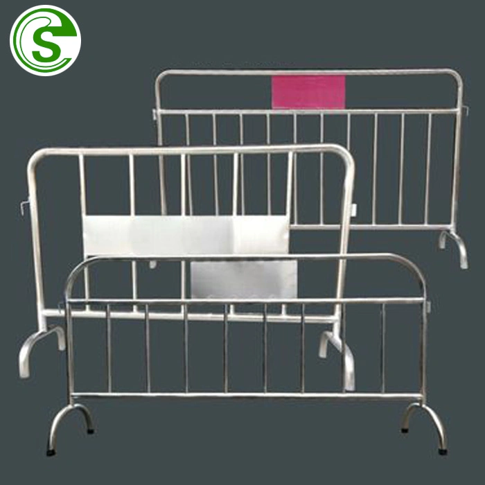 Galvanized Steel Construction Barricades Stainless Steel Crowd Control Fence