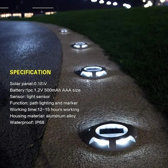 Solar Waterproof Aluminium Alloy Road Stud LED Garden Light