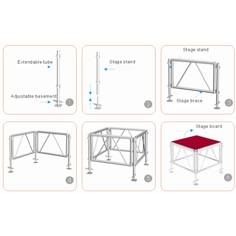 Aluminum Quick Assembly Frame Structure Lighting Stage Equipment Module Portable Stage for Wedding Exhibition Show