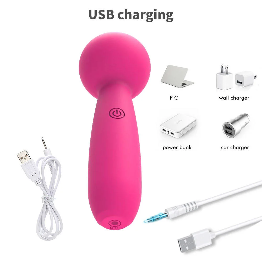 New Rechargeable Personal AV Sex Massager Quiet Mini Handheld Waterproof AV Massager Wand Vibrator for Women