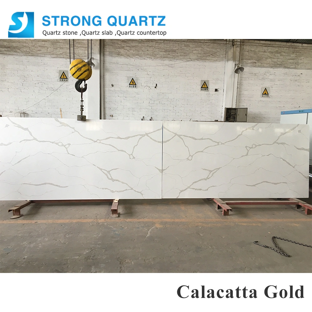 White Calacatta Gold Artificial Quartz Stone Kitchen Bench Tops