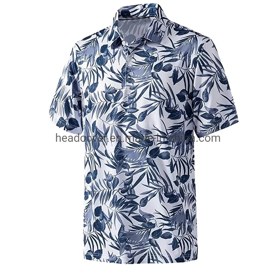 Golf Polo Shirt Men Performance 100% Polyester Full Piece Sublimation Printing