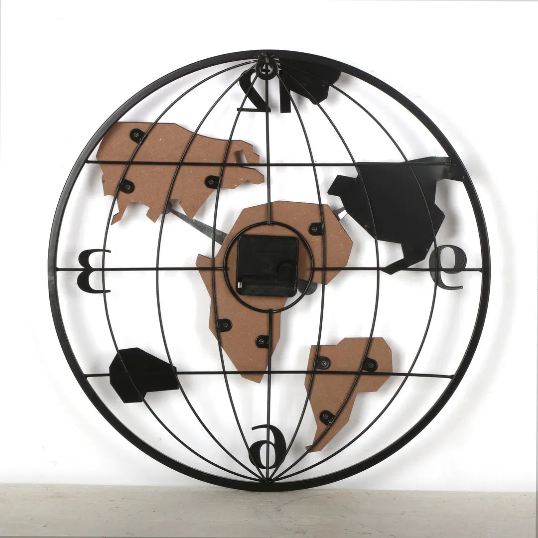 2022 New Design World Map Design Wall Clock