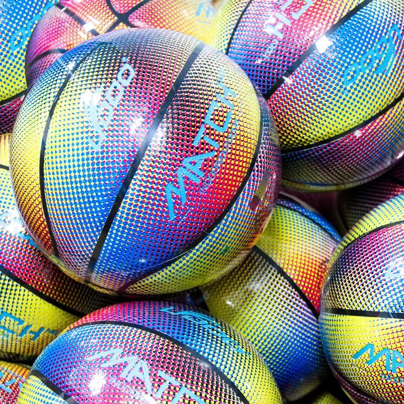 Rainbow Basketball Color no. 7 Edición limitada PU Anti-Slip Wear-Resistant Student Youth Competition Training