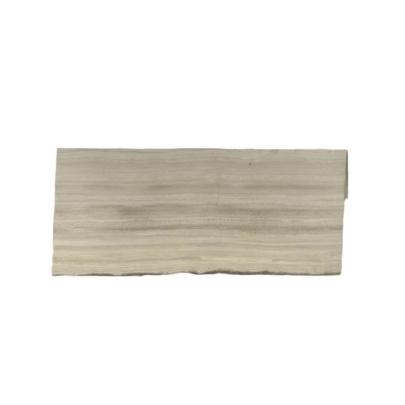 Chinese Serpegiante Gey Wooden White Grain Marble Slab