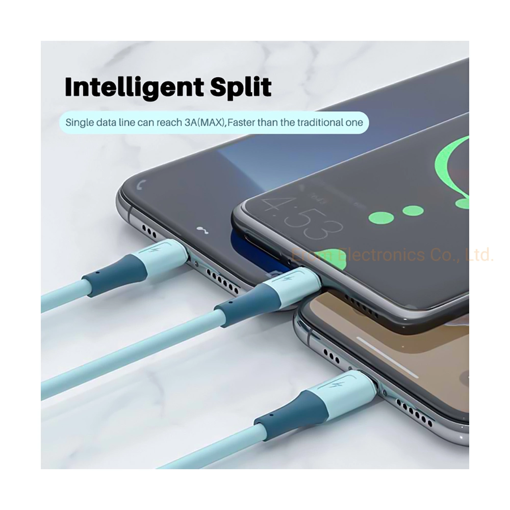 Silicio de silicona de bobinado automático de carga rápida de cable de datos escamoteable chip inteligente de proteger la batería de la salud de tipo Micro-USB Cable USB C