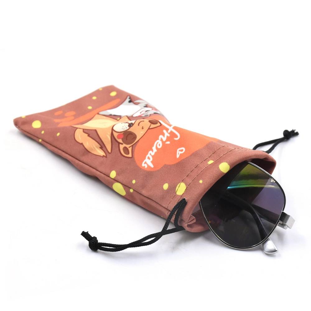 Custom Printed Drawstring Microfiber Soft Spectacl Pouch for Phone Glasses (DH-MC0315)