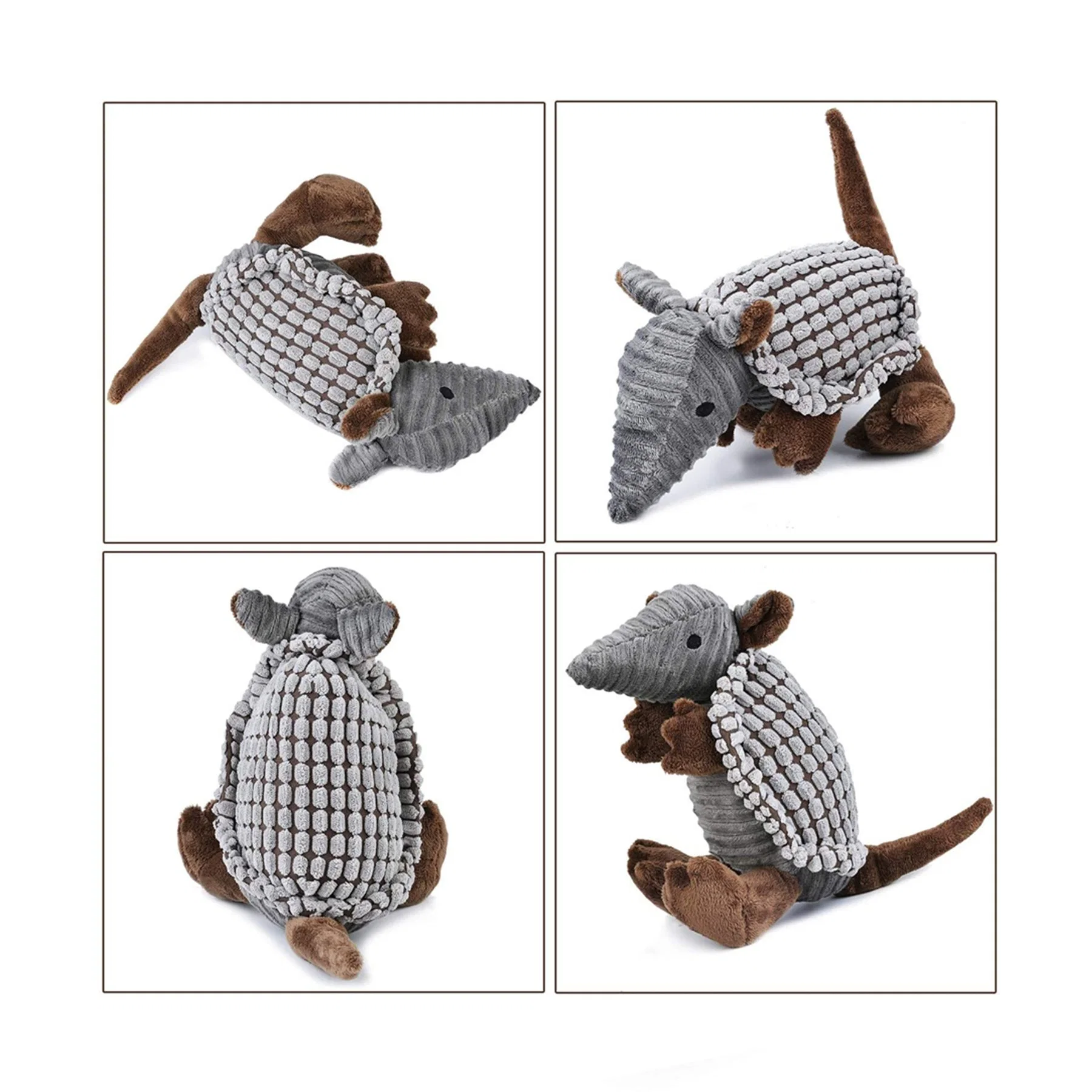 El armadillo de los animales de peluche suave Peluche mascota de algodón Squaky PP Juguete