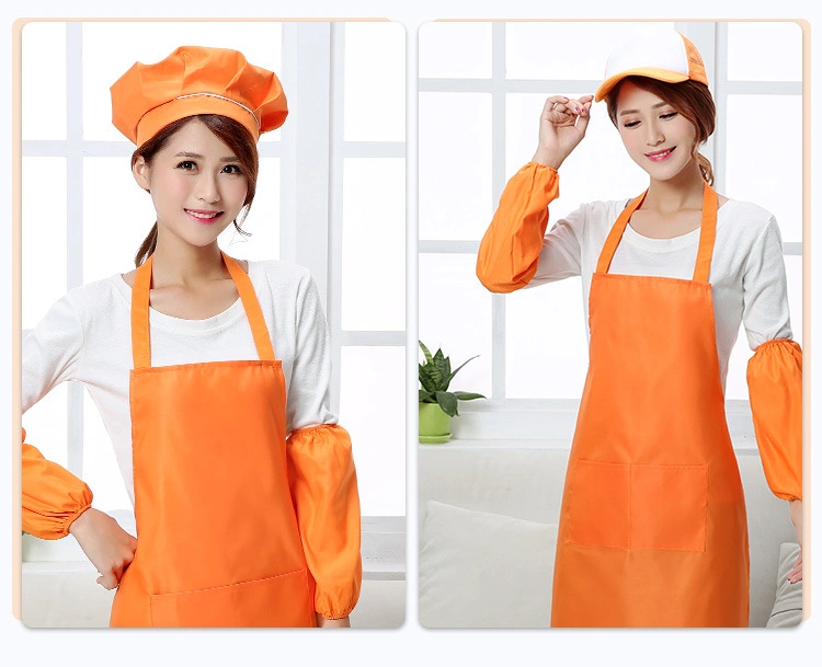 Chinese Factory Custom Make Kids or Women Waterproof Chef Cooking Kitchen Promotion Gift Fashion Apron Set Printing Kitchen Workwear