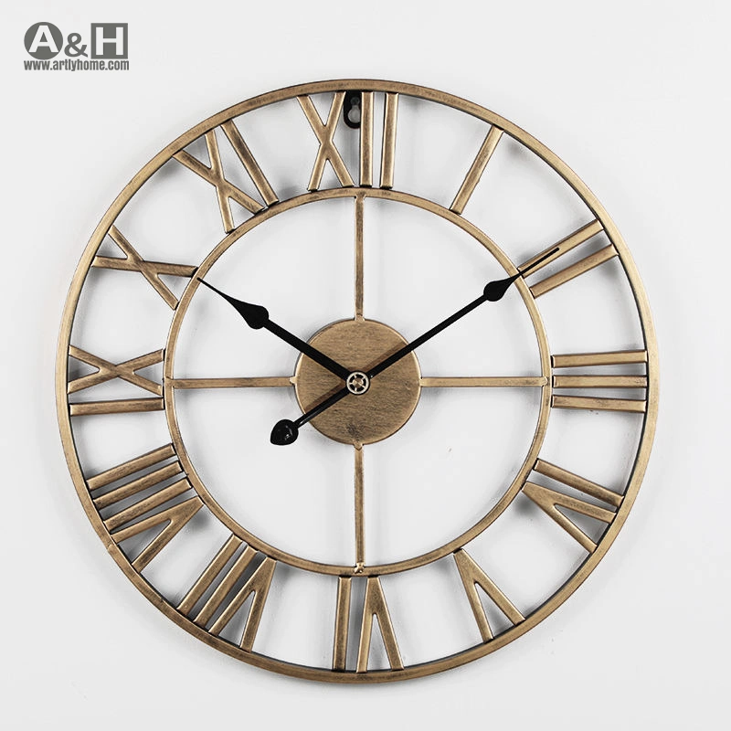 Gold/Black/Silver Big 60/80/100/150cm Large Iron Metal Wall Clock for Outdoor Living Room