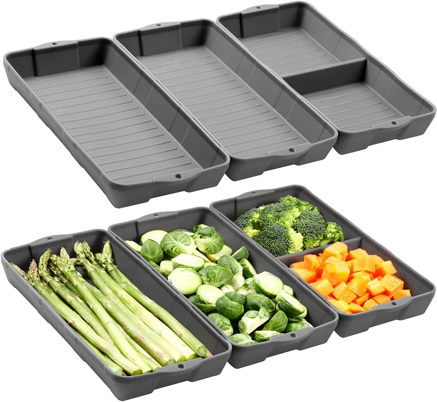 Divisores de bandeja bandeja para hornear de silicona resistente asas Heatproof, cocina de la bandeja de anti-adherente Reimagined conjunto Bakeware reutilizables.