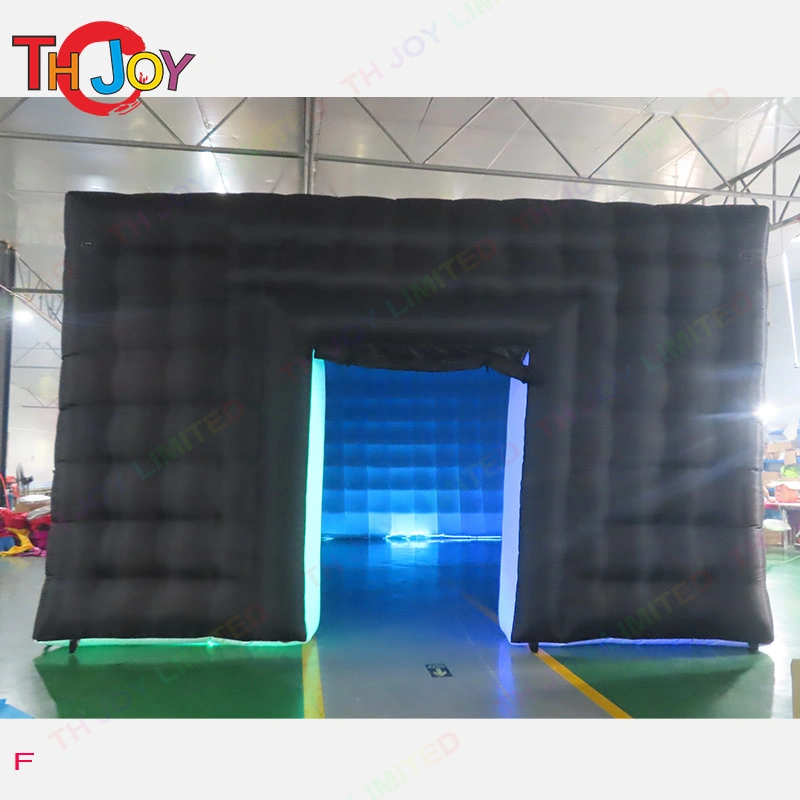 6x6m Negro cubo inflables Mayorista/Proveedor discoteca discoteca verificación carpa carpa de la casa con luz interior