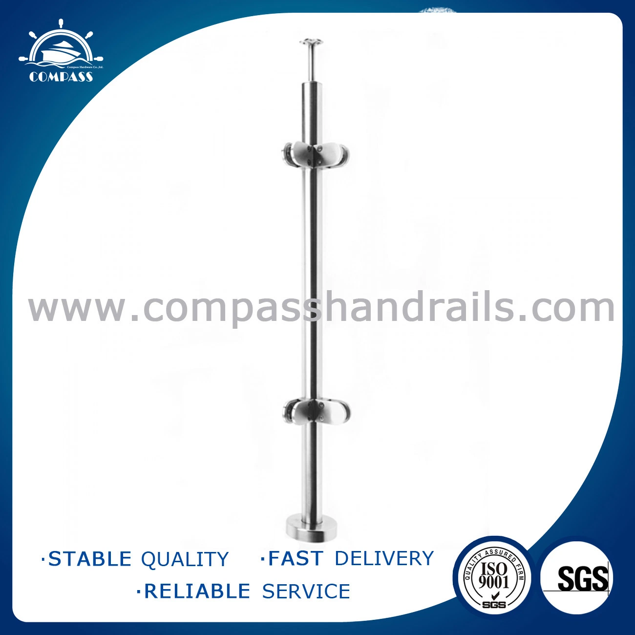 Stainless Steel Glass Clamp Bracket Stair Handrail Fitting Stair Handrail Parts Sale