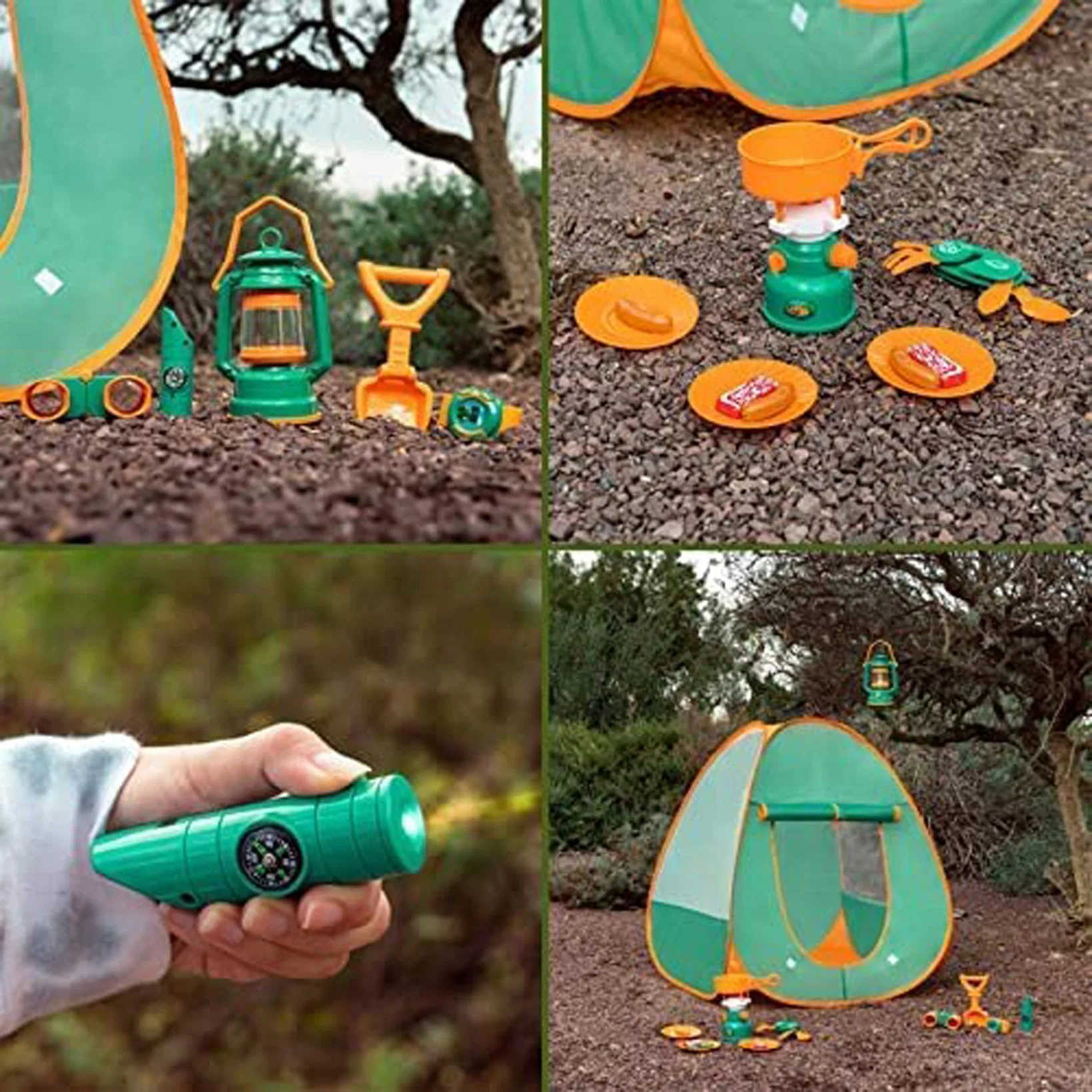 Pop up Tent with Kids Camping Gear Set Outdoor Toys Camping Tools Set for Kids Kids Play Tent Toy