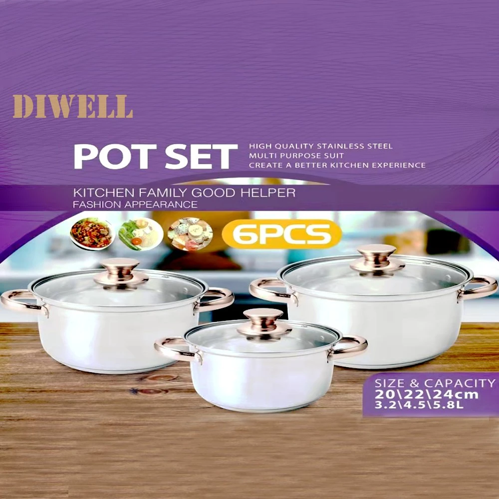 Diwell Original Factory 10 Piece Multipurpose Cookware Set 16cm 18cm 20cm 22cm 24 Cm Stockpot